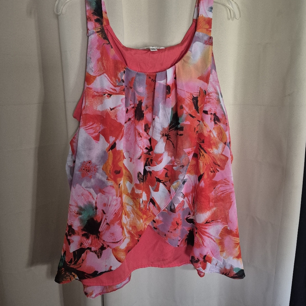 Tantrums Pink and Orange Floral Tank Top